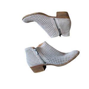 Lucky Brand Basel Perforated Suede Heeled Ankle Booties